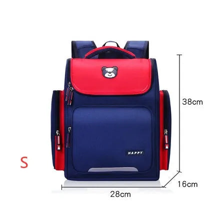 Primary student school bag in royal blue made from water repellent fabric with two size options