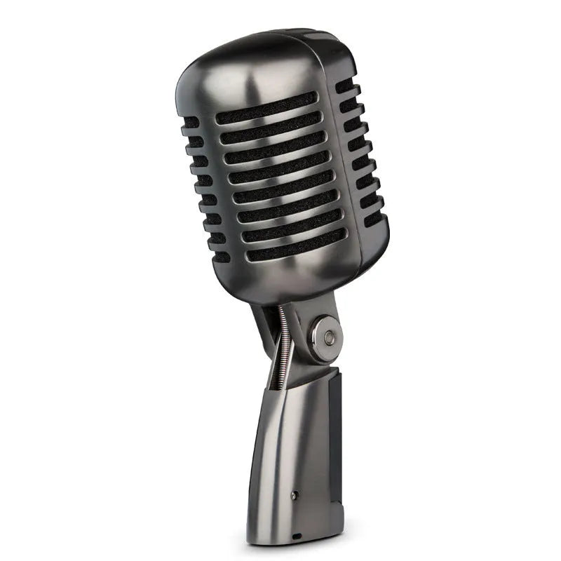 Professional retro-style condenser microphone with wireless function for singing and recording.