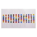 Guitar fretboard note stickers on acoustic guitar fingerboard showing note labels