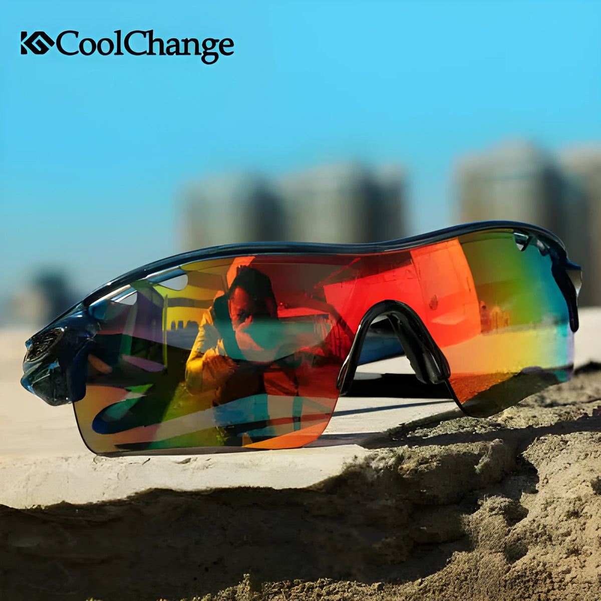 Kugai 0093 polarised cycling glasses in gray colour for mountain bike use