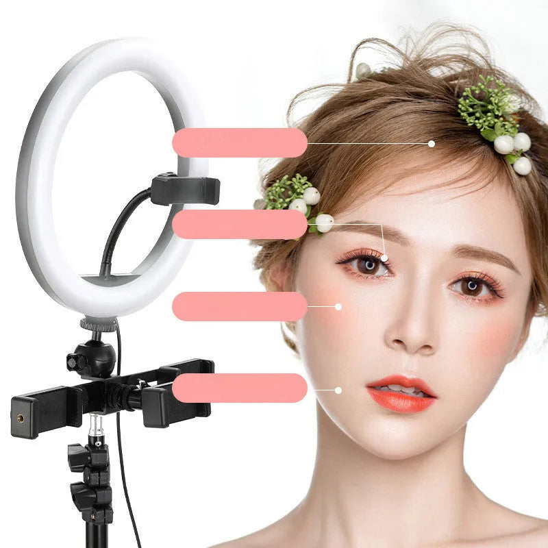 10 inch ring selfie beautifying light with 19cm metal bracket for smartphones