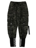High-end cargo pants with embroidery for men, loose fit, nine-tenths length, mid-waist, black colour option