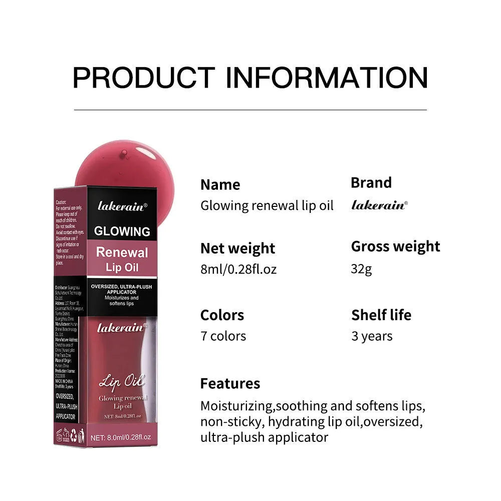 8ml lip gloss in seven colour options: coral, transparent, honey, jam, pink, red, and rose