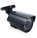 Black AHD HD waterproof outdoor security camera with fixed lens on mounting bracket.