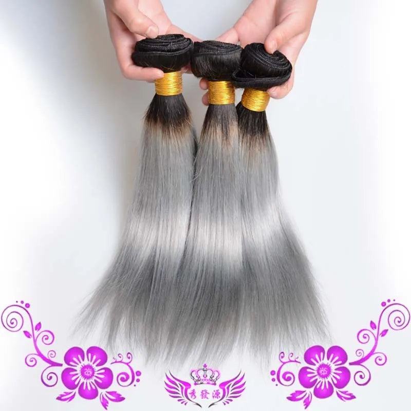 Smoke gray real hair wig with soft silk texture, available in 8 to 30 inch lengths for women
