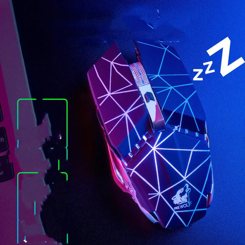 Wireless gaming mouse with six buttons and scroll wheel in black colour