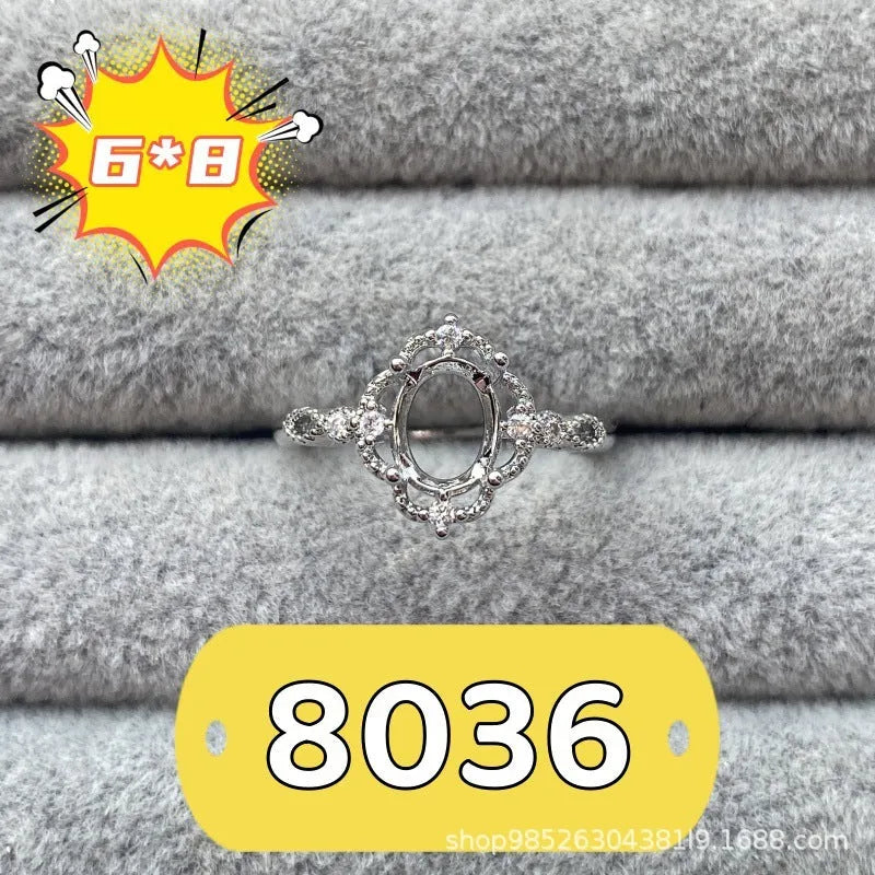 Oval denier ring with open mouth design, 6*8 main stone, and five-pointed star detail in electroplated copper