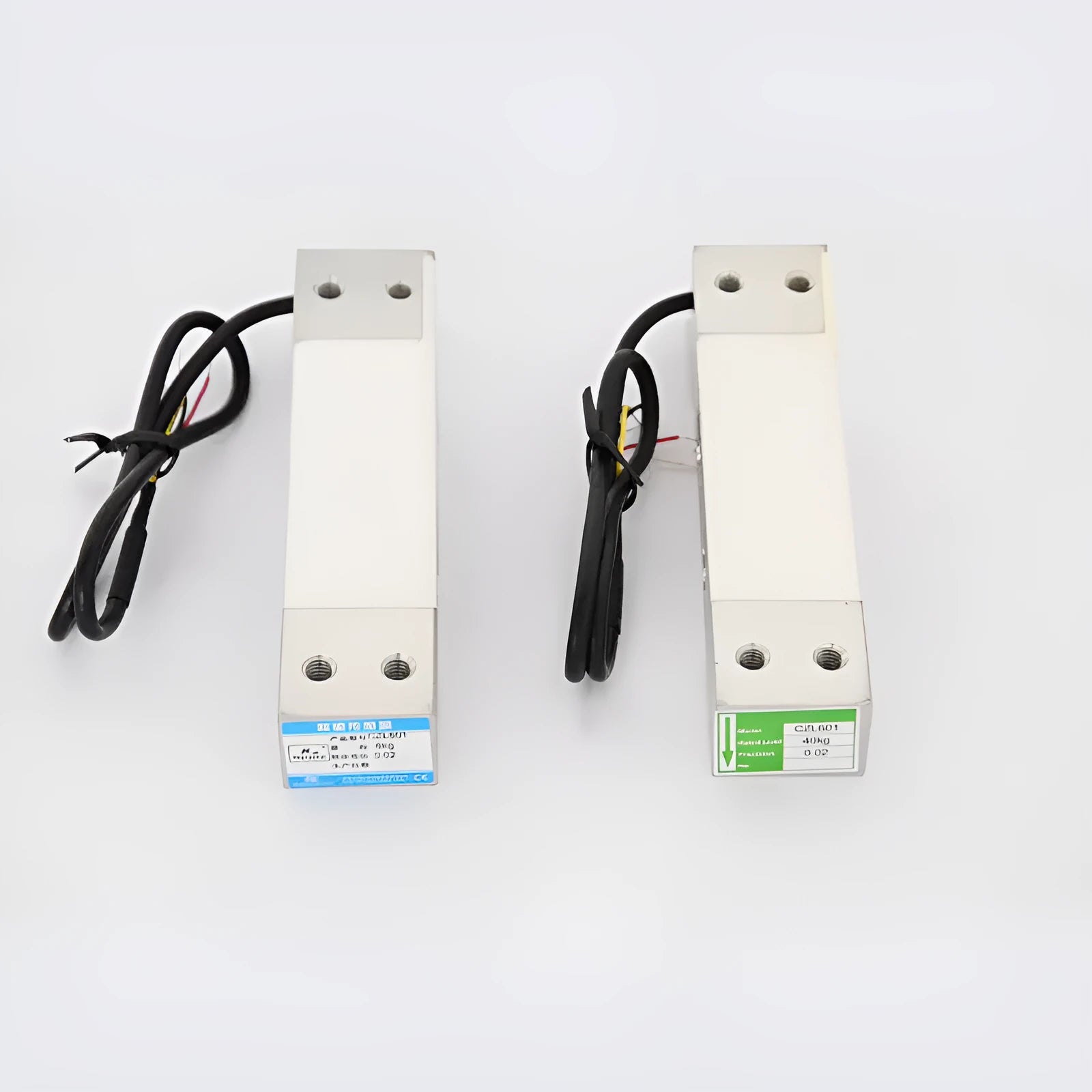Electronic scale weighing sensor load cell with metal construction and connecting wires, available in 6kg to 60kg capacities