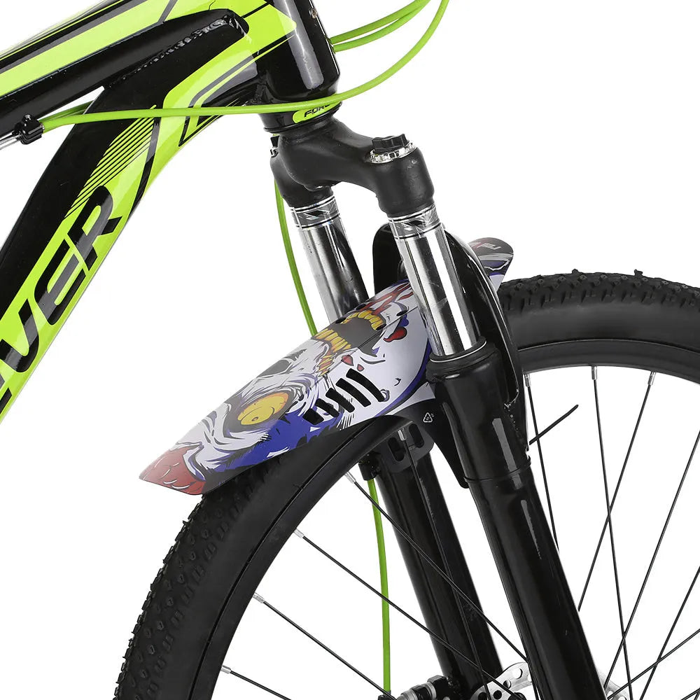 Off road bike mud flaps in colour option 1 mounted on mountain bike
