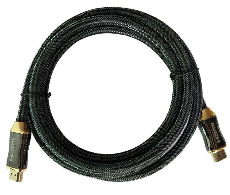 High-speed HDMI 2.0 cable for 4K video projectors and TVs, shown with connector detail.
