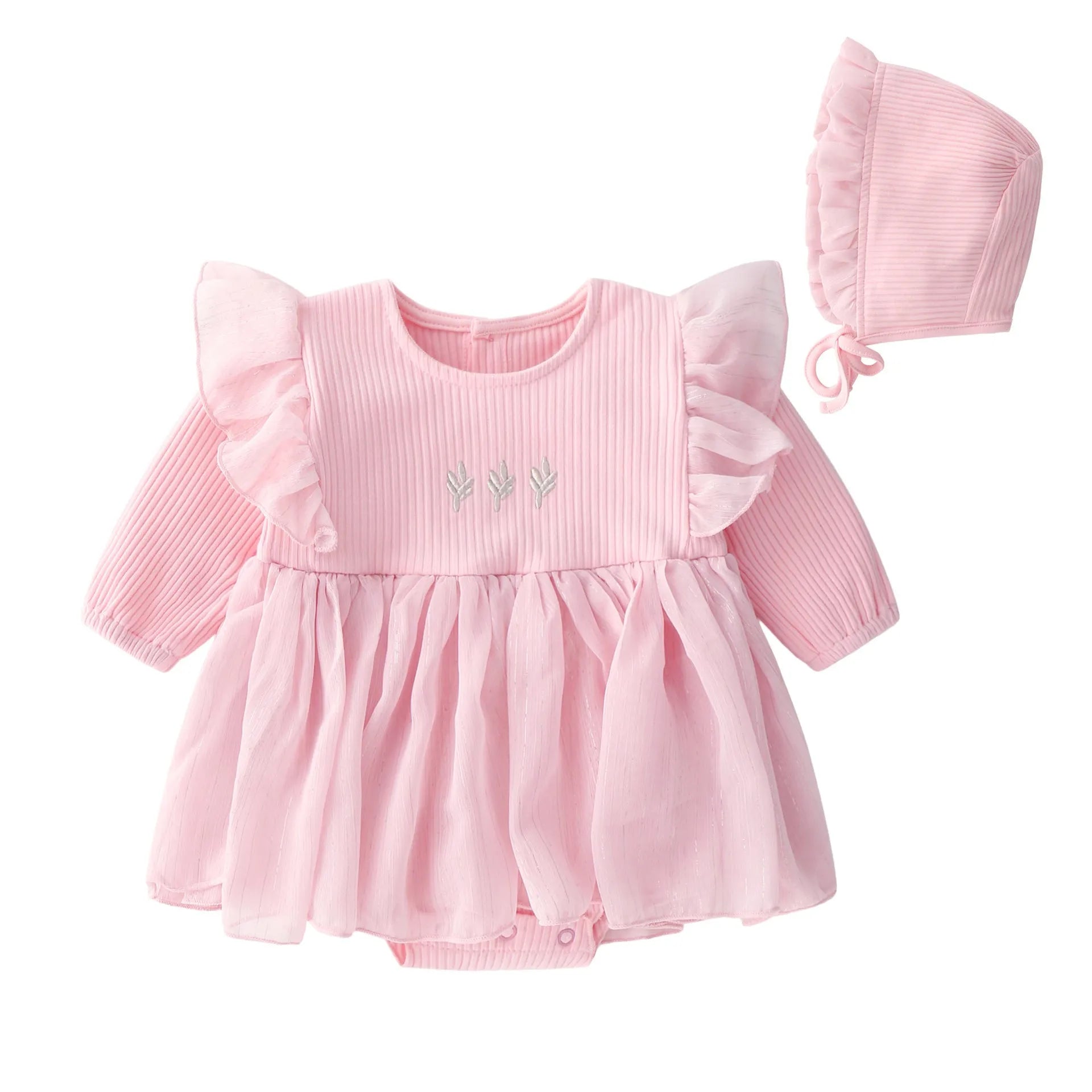 Cotton baby princess fluffy dress in pink, red, or white colours for infant special occasions