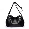 Urban simplicity PU leather cross body bag with stitching details, large capacity multi compartments, available in six colours