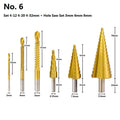 High speed steel cone step drill bit and centre punch set in six colour options for metalworking