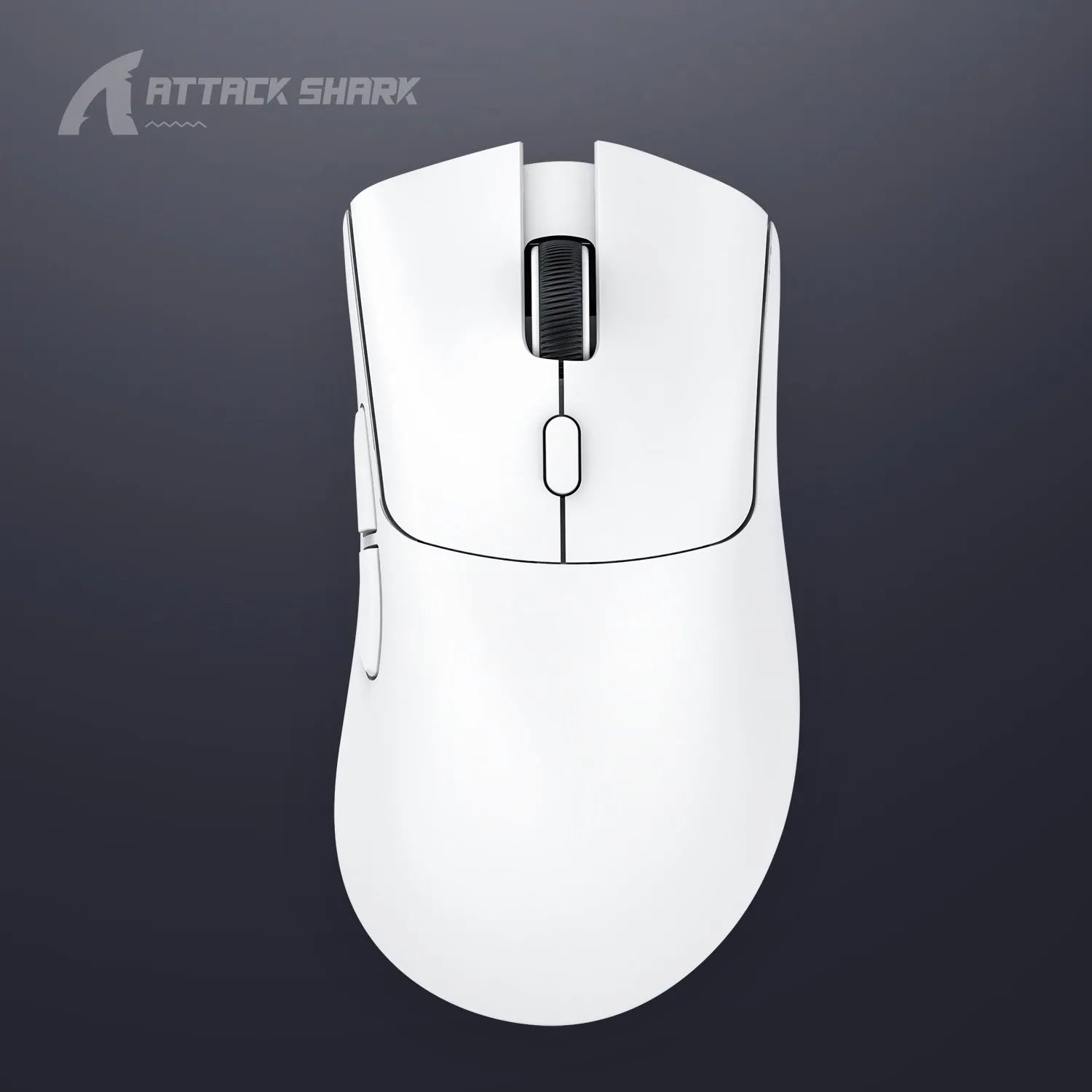 Attack Shark wireless Bluetooth mouse in black, white, or red colours, shown next to a laptop.