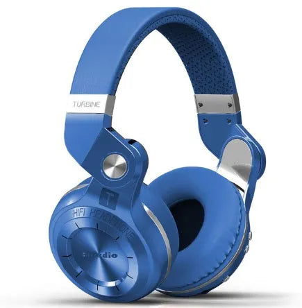 Bluedio T2 Plus wireless on-ear headphones in blue colour with headband and large ear cups
