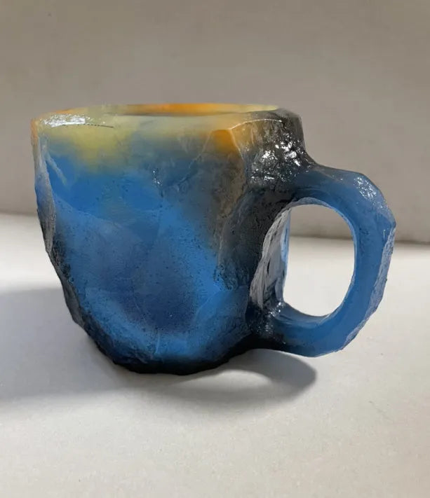 400ml resin mineral crystal coffee mug with handle in multiple colour options