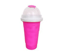 Blue reusable silicone instant cooling pinch cup with cylindrical double-layer design.