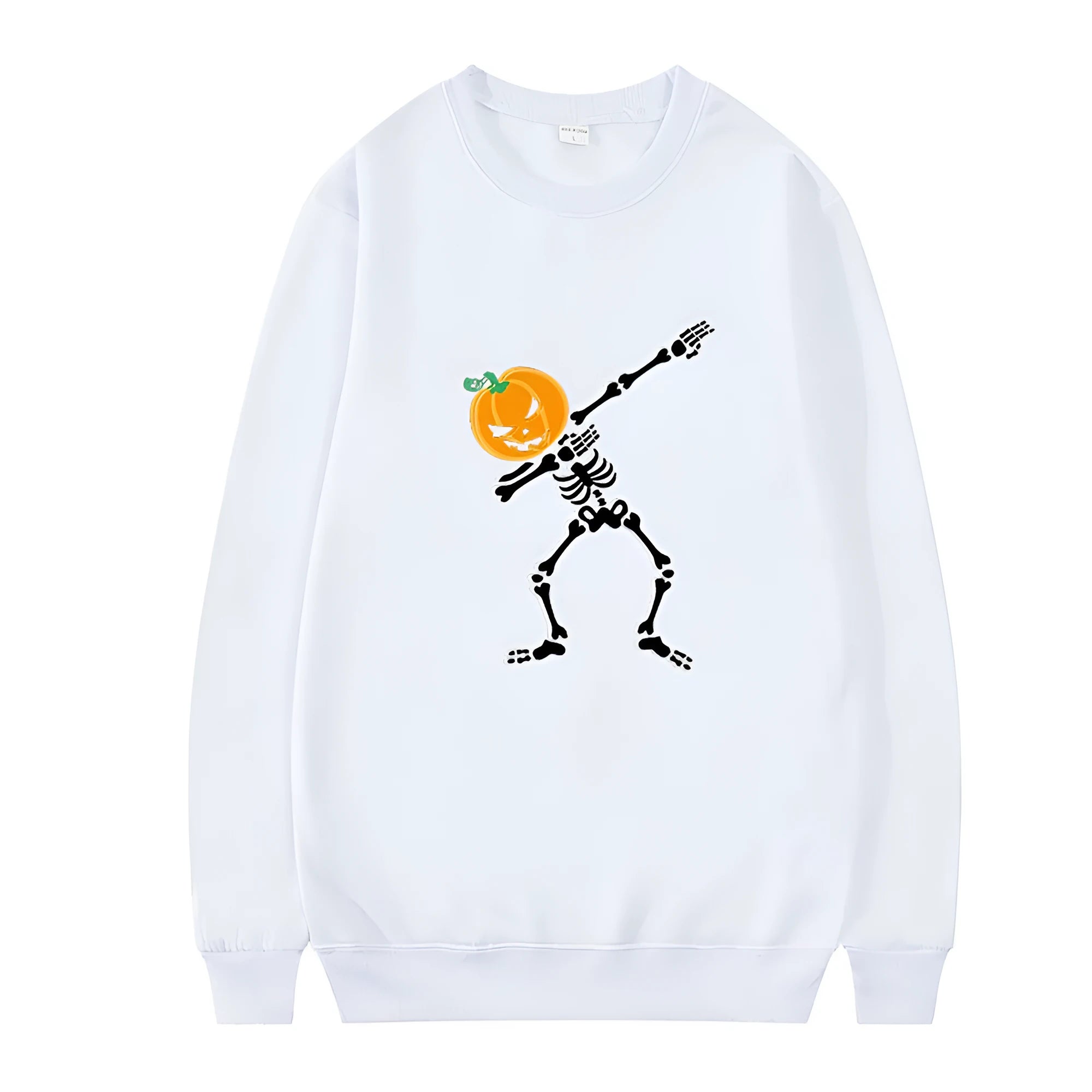 Women's printed cotton crew neck long sleeve top in black, red, yellow, white, or orange red colours