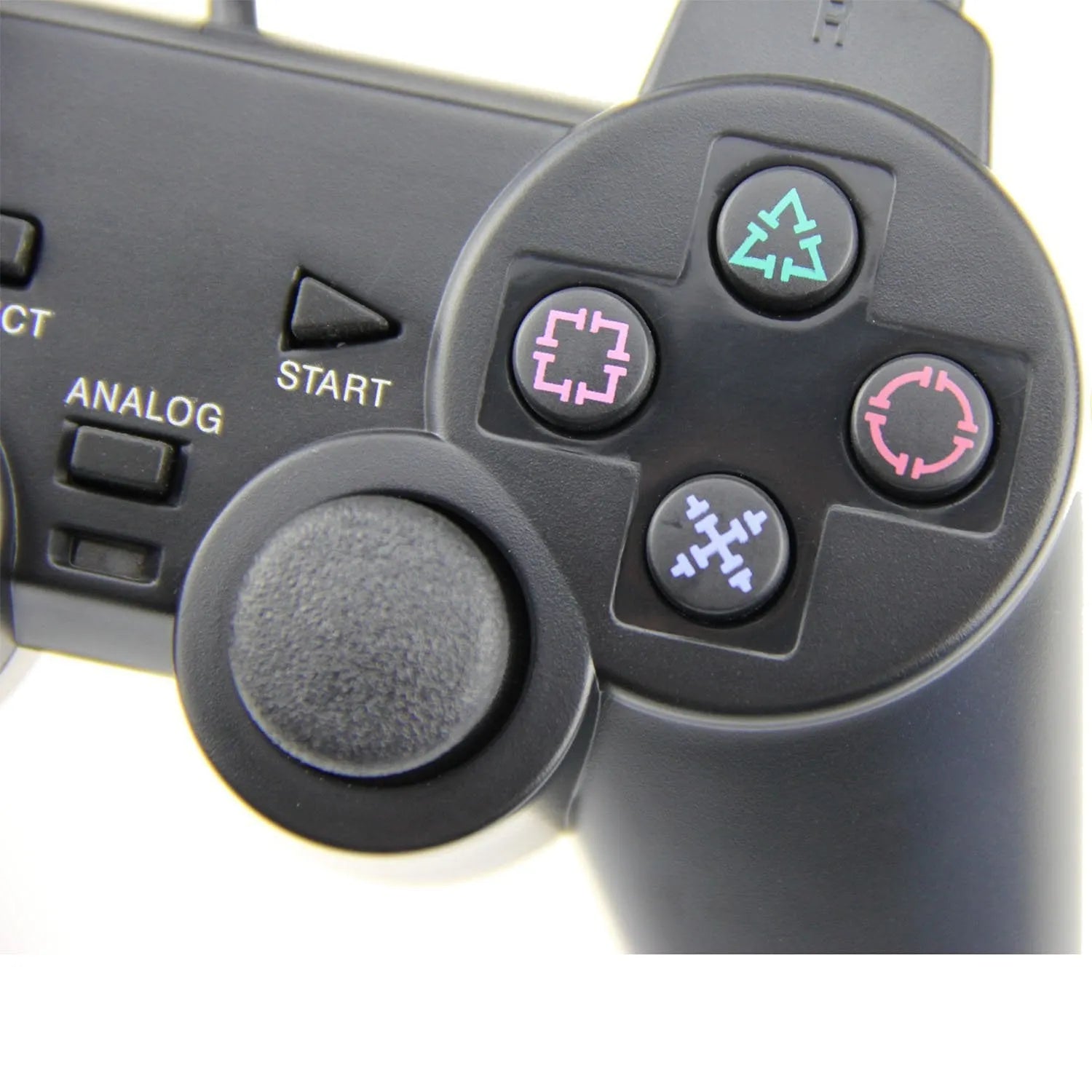 PS2 wired vibration controller with USB connection in bare metal colour options