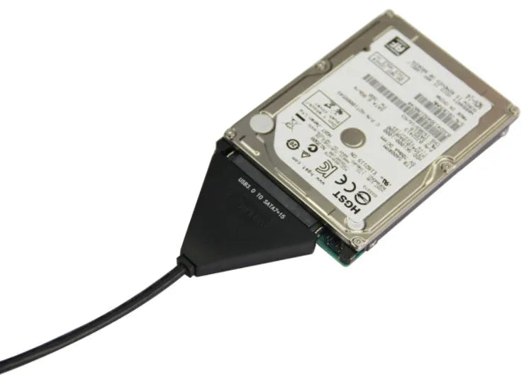 Black USB 3.0 to SATA 7+15 pin hard drive adapter cable for external data transfer