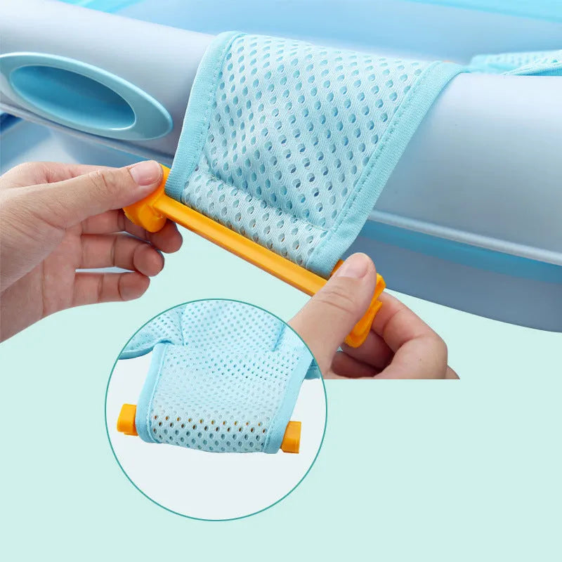 Baby Shower Bed Bath in blue colour with three-point buckle and nest mesh cloth floating pad, 0.33kg weight