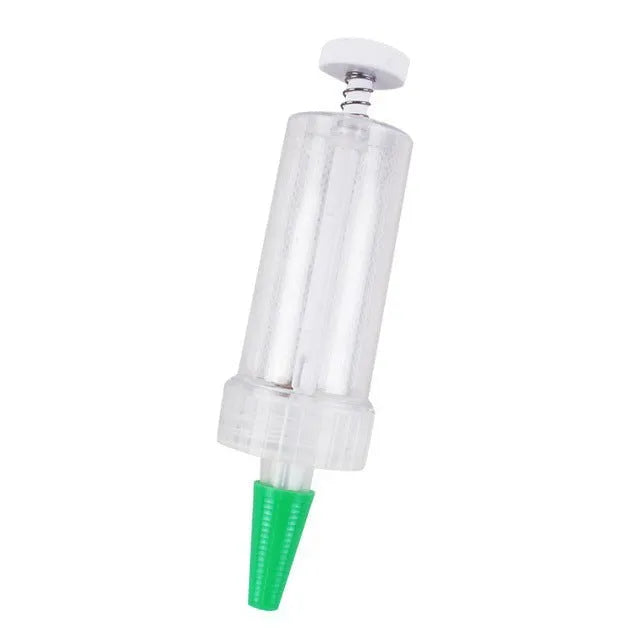 Plastic mini planter tool seeder measuring 12cm length for seed distribution in garden pots