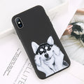 Soft TPU silicone phone case with cartoon cat dog fish pattern for iPhone
