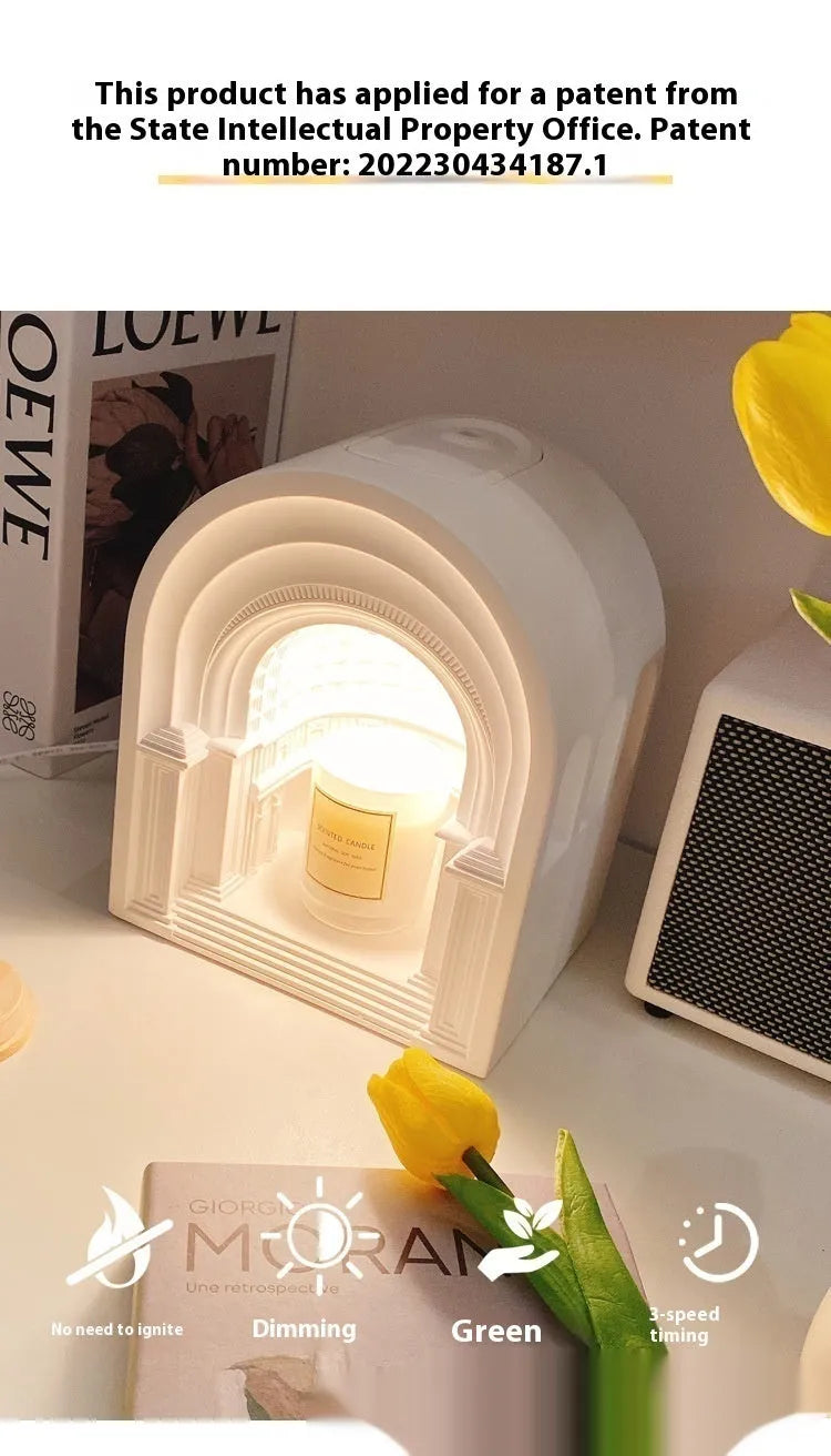 Nordic style retro gypsum bedside lamp with timing dimmer and aromatherapy candles