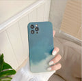 Soft silicone phone case with abstract oil painting gradient geometry pattern in blue, green, pink, or purple colours