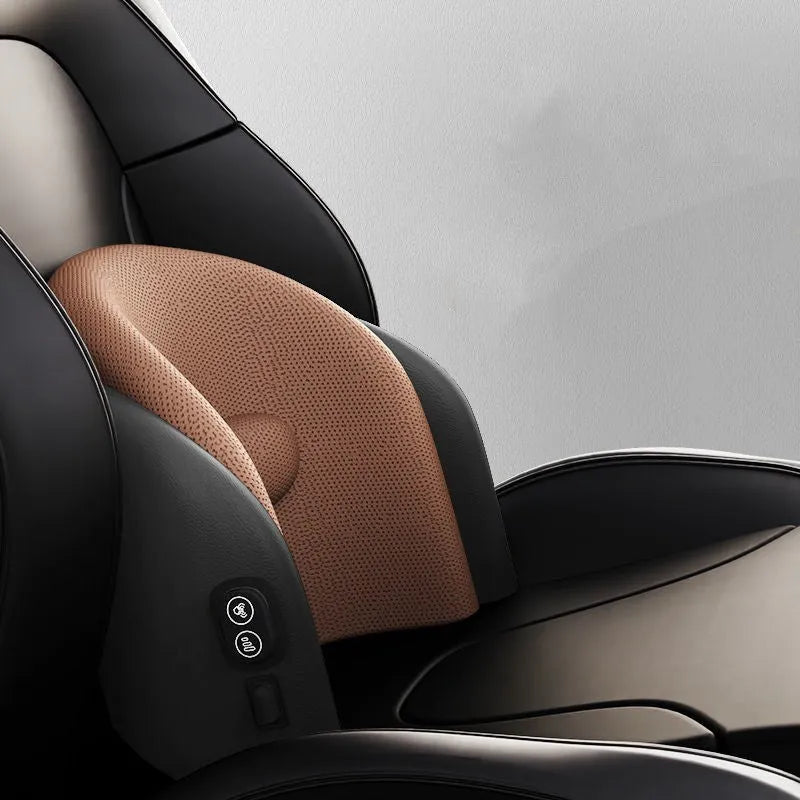 Memory foam car seat massage cushion showing headrest and lumbar support configurations