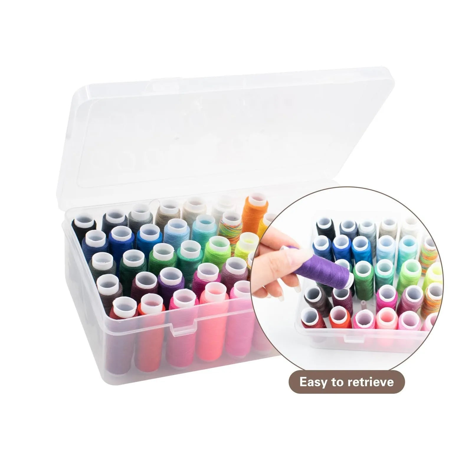 42 axis multifunctional plastic embroidery thread storage box with removable dividers in blue colour.