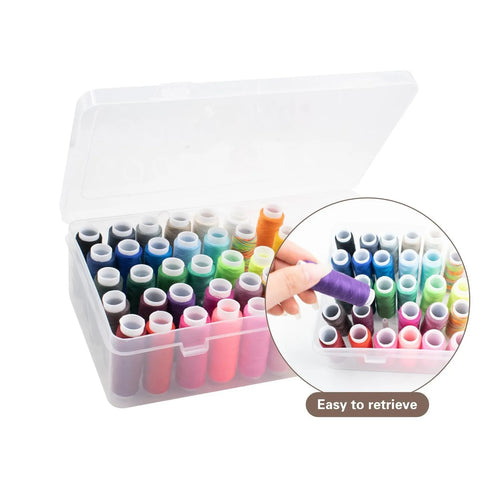 42 axis multifunctional plastic embroidery thread storage box with removable dividers in blue colour.