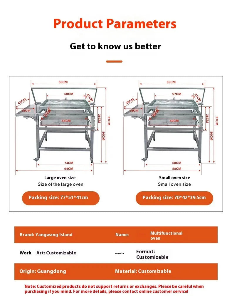 Foldable charcoal BBQ stove with a detachable grill, set up in an outdoor garden.