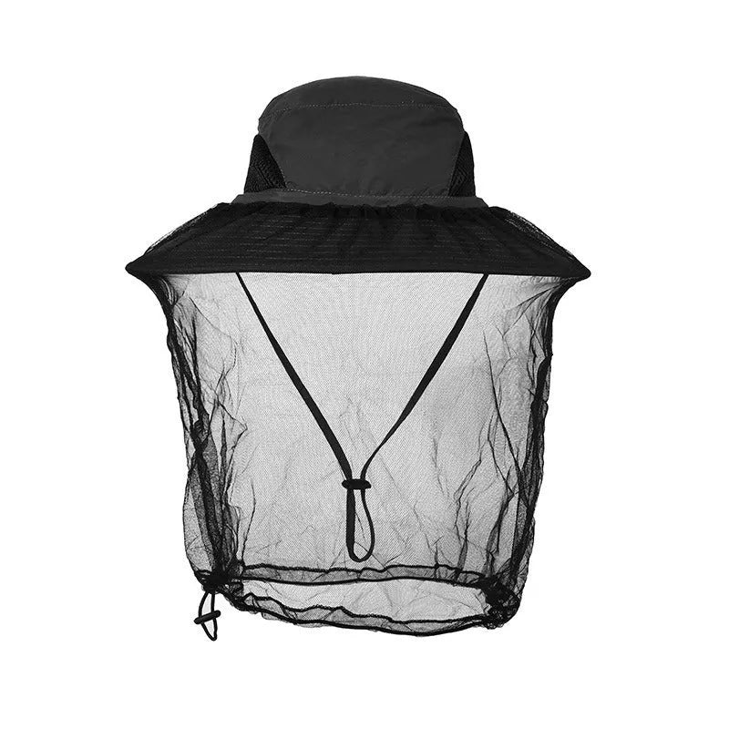 Outdoor sun hat with large brim and breathable mesh panels in army green colour