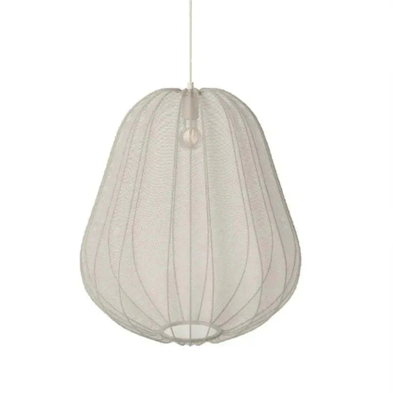 Japanese-style grey-blue pumpkin-shaped ceiling pendant lamp with branch-type iron frame.