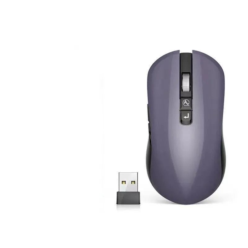 IFLYTEK black wireless gaming mouse with seven buttons and a noise-cancelling microphone on a desk mat.