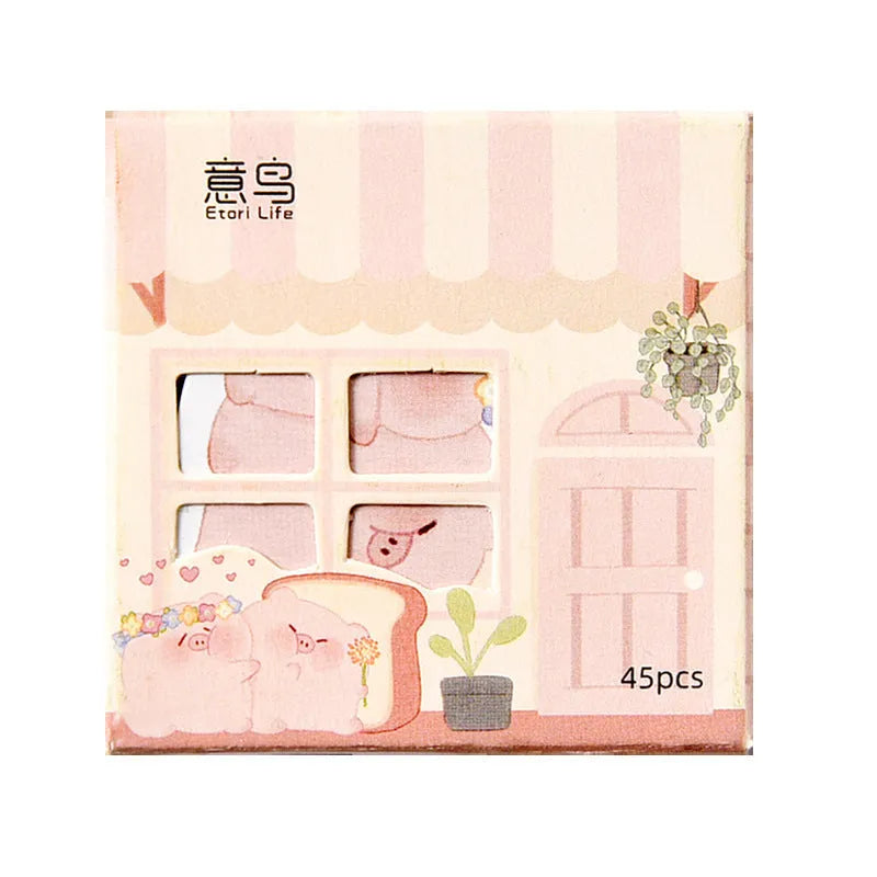Penguin-themed account stickers with cute naive designs for financial record decoration