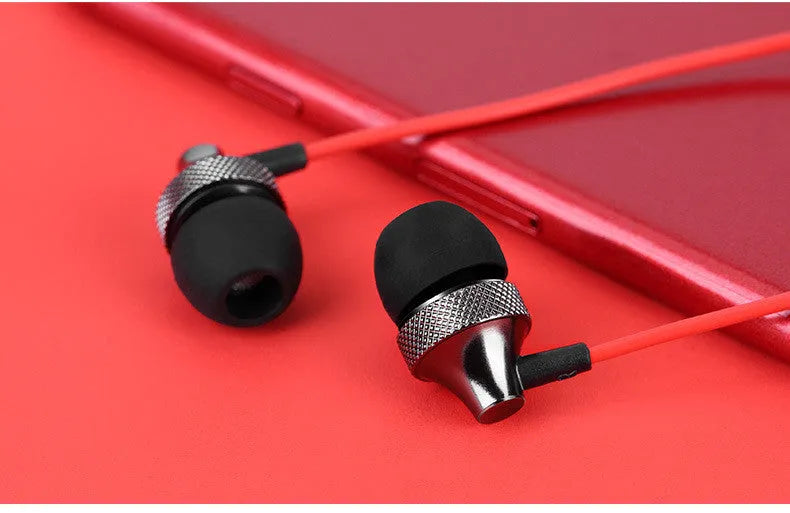 Copper metal in-ear headphones with wheat coloured cable in black colour option