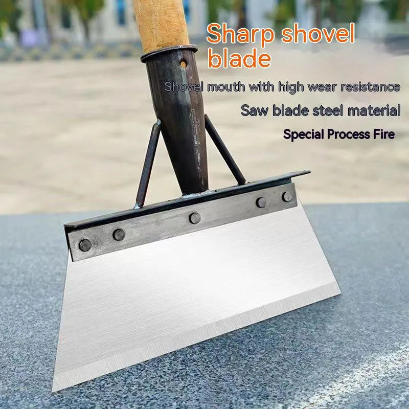 Manganese steel cleaning shovel with thickened construction in one of five size options from 210mm to 300mm