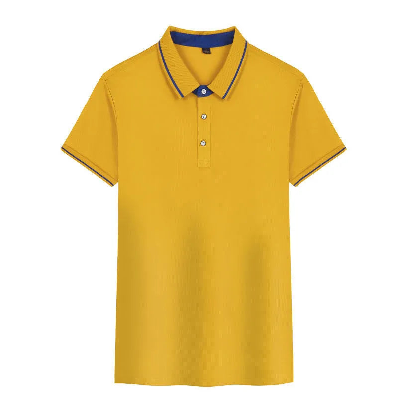 Men's quick-drying work polo shirt with asymmetrical details and loose Korean-style fit