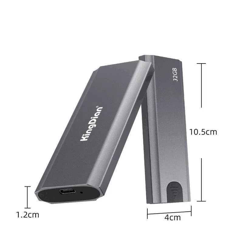 Grey mobile SSD with USB 3.0 interface for direct phone connection