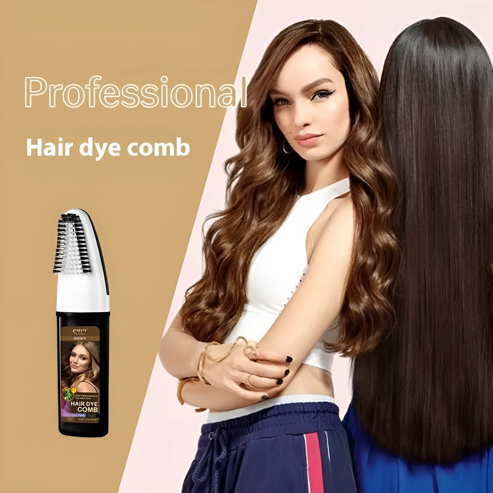 Easy Coloring Comb hair dye in brown, dark brown, and wine red 200ml bottles
