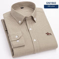 Pure cotton Oxford fabric men's casual button-down shirt in a neutral colour.