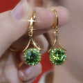 Geometric alloy rhinestone earrings in round ring design for women fashion OL style
