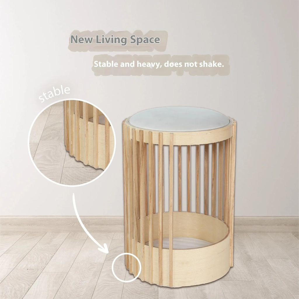 Solid wood cat climbing frame with pet bed in short 40x60cm size simple style