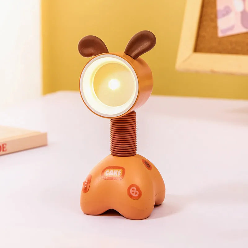 DIY magnetic cartoon desk night light with adjustable lighting in 10.5cm plastic housing