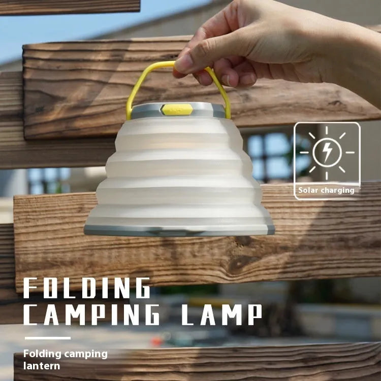 White camping lamp with single-key cycle switch for outdoor lighting