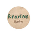Brown limewood baby birth bulletin board with modern art design, 102mm size option