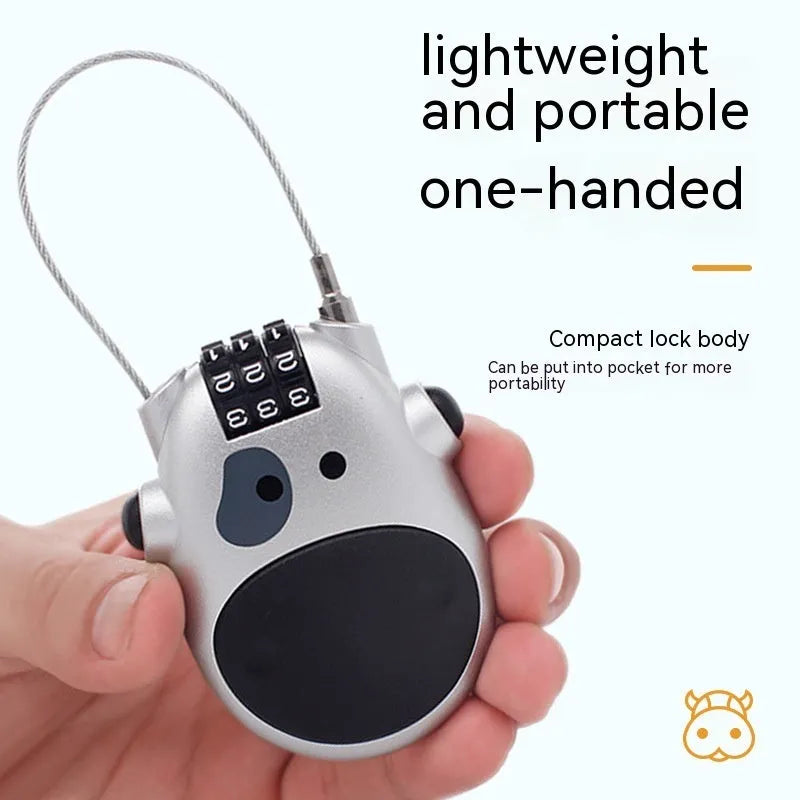 Retractable cow lock with ABS plastic body and 1-metre chain for helmet security