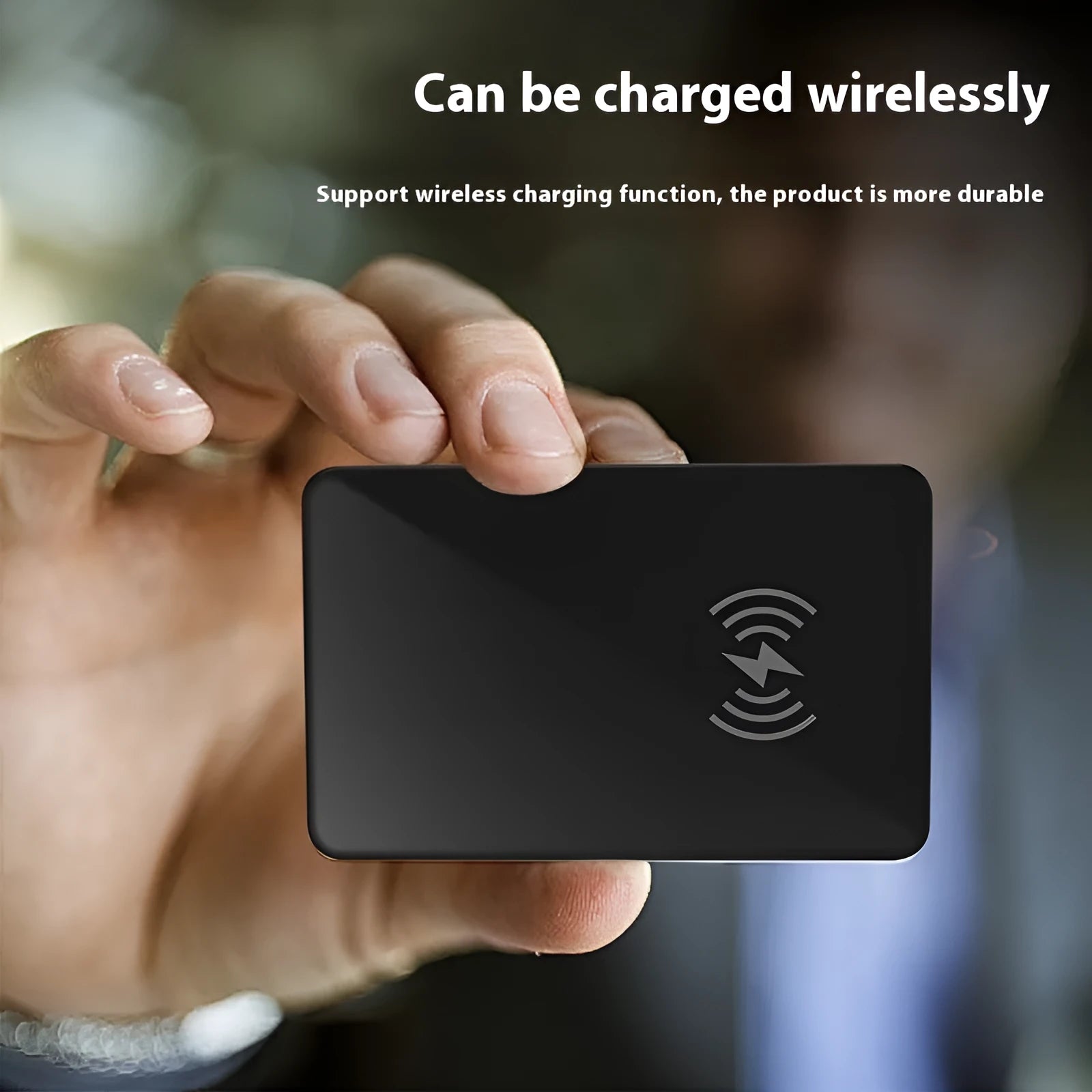 Black plastic NFC wireless charging pet tracking locator card with hanging hole